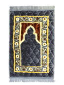 Gray Prayer Mat with Kneeling Cushion, Polyester + Velvet