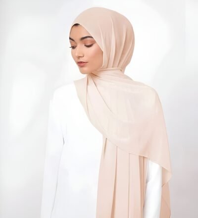 Luxe Chiffon Hijab – Soft Cream