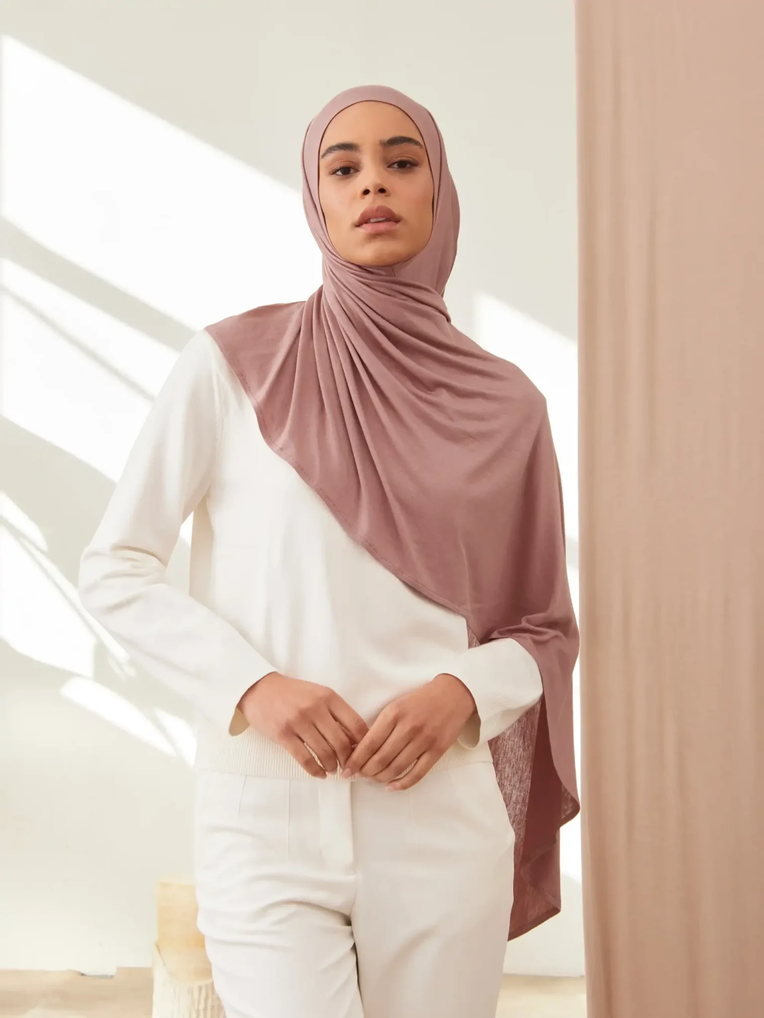 Premium Jersey Hijab – Dusty Rose