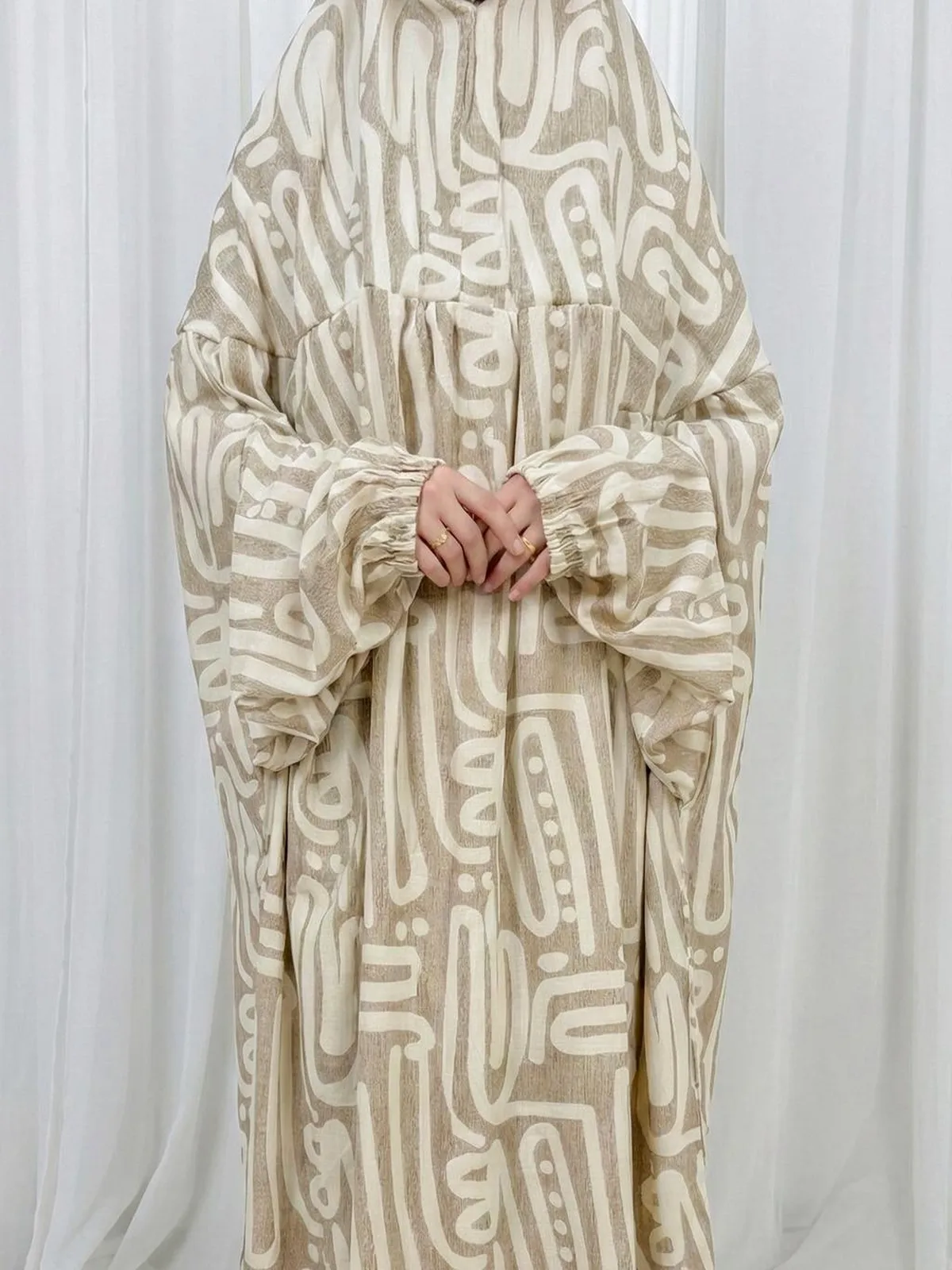 Brown with White Design