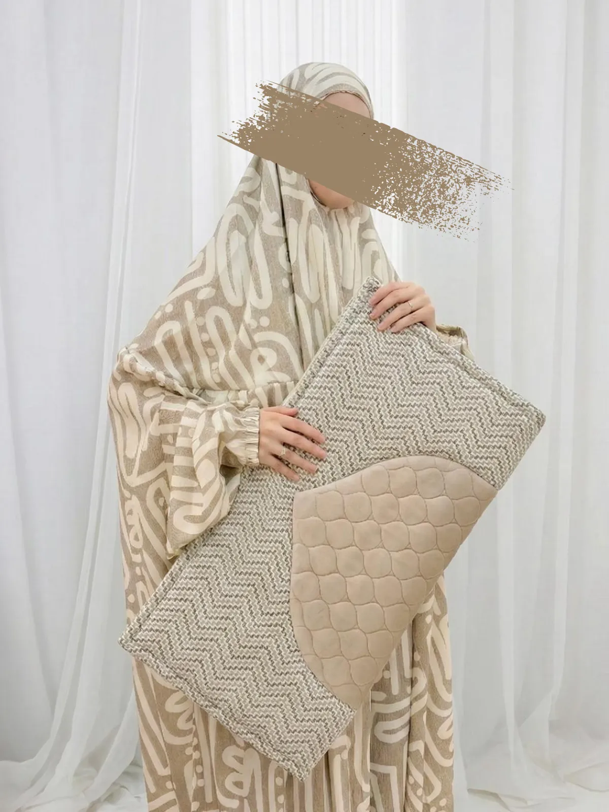 Brown with White Design