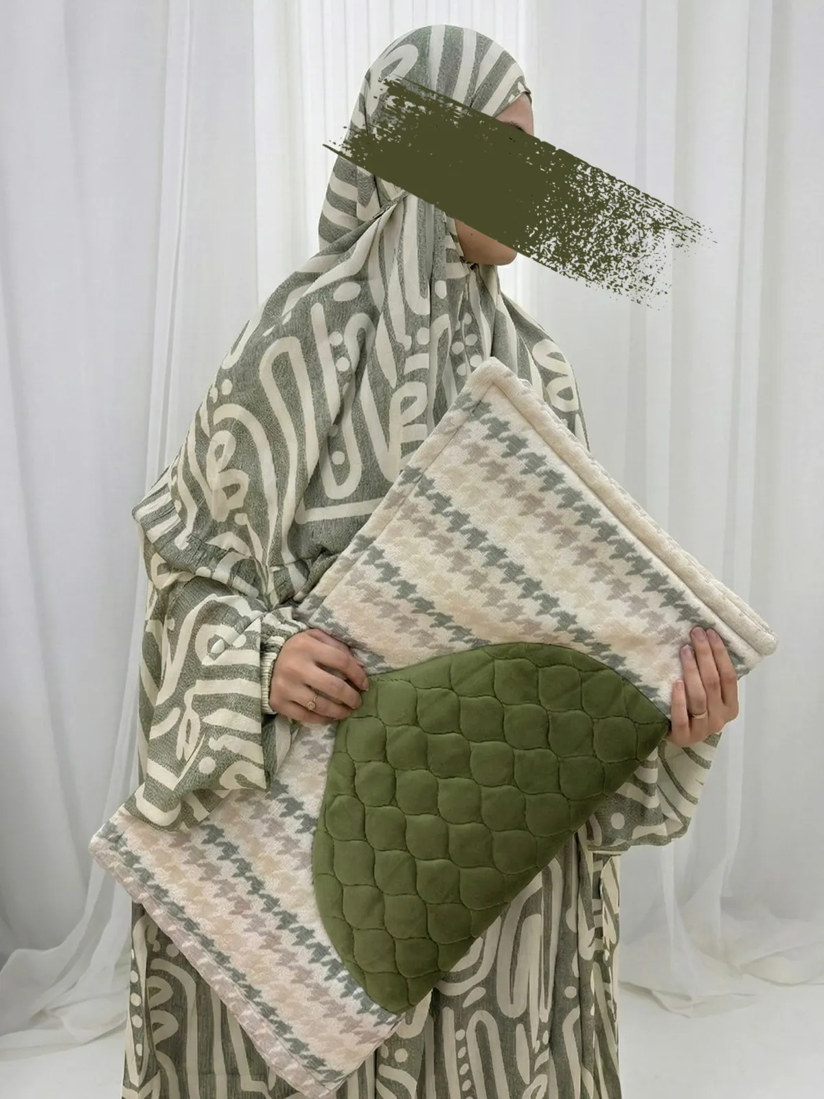 Green with White Design