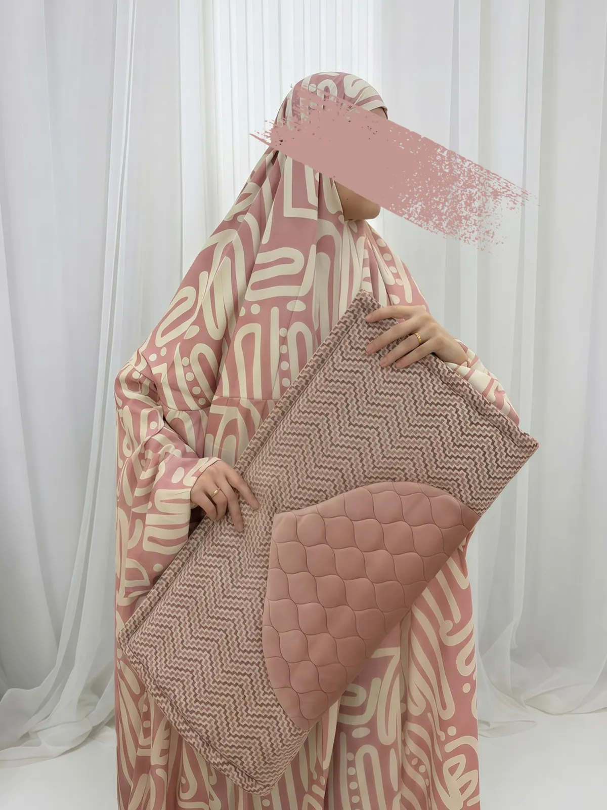 Pink with White Design